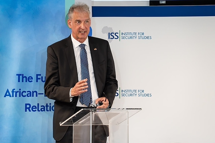 Man. speaking: Oliver Rentschler, German Ambassador Designate in South Africa, during his opening remarks