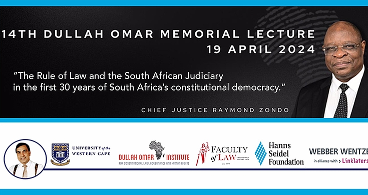 Banner: The invitation to this year's Dullah Omar Memorial Lecture