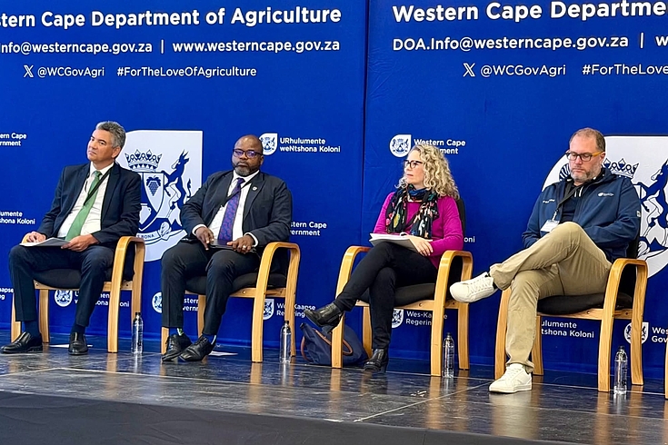 Panel: Panel discussion with Granville Stander, Principal, Elsenburg Agricultural Training Institute, Dr. Mogale Sebopetsa, Head of Department: Agriculture, Mireille Wenger, MEC of Health and Wellness, and Jaco Londt, MEC of Social Development in the Western Cape