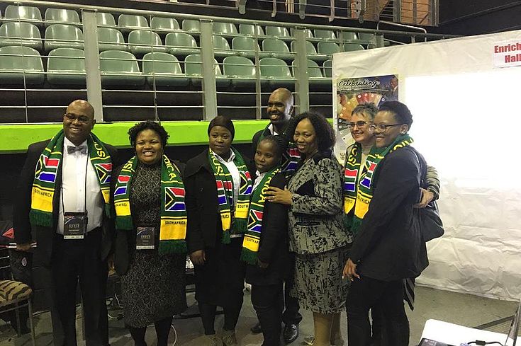 A group picture with Minister of Basic Education Angie Motshekga