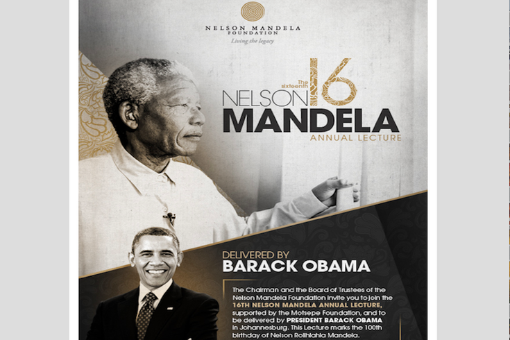 Einladung (Ausschnitt), Nelson Mandela Annual Lecture