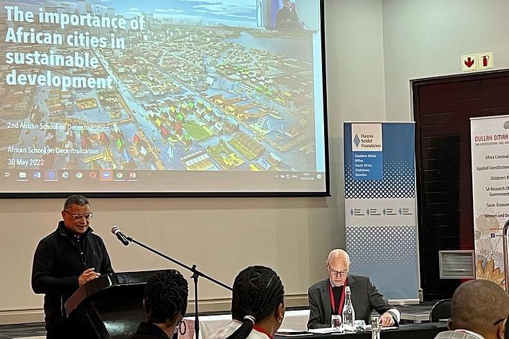 "The importance of African cities in sustainable development" - Prof. Edgar Pieterse giving the keynote lecture during the ASD opening session held as a public hybrid event 