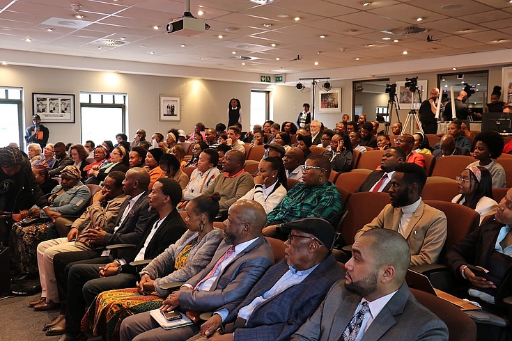Audience image: The Auditorium at the Nelson Mandela Foundation was filled with attentive participants who engaged very actively in the discussion as well
