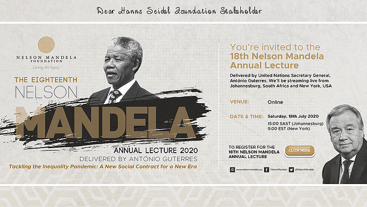 Special Invitation for this years's Nelson Mandela Annual Lecture 