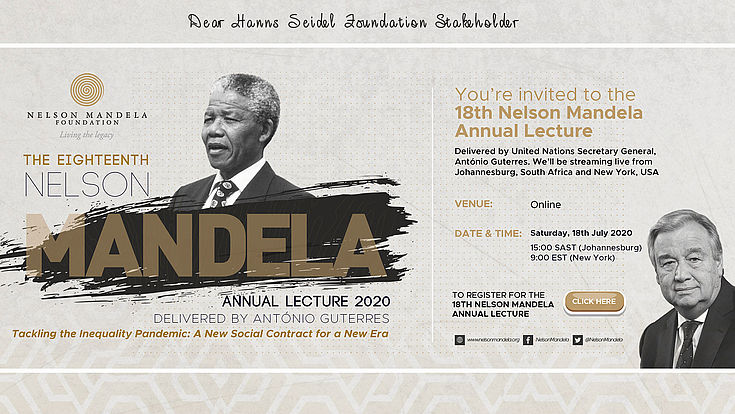 Special Invitation for this years's Nelson Mandela Annual Lecture 