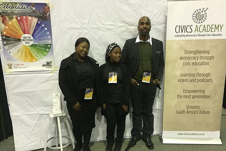 The student facilitators and a representative from the Department of Education