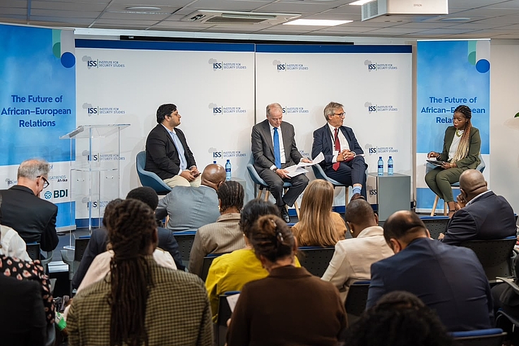 Opening Conversation with Ashor Sarupen, SA Deputy Minister of Finance, H.E. Kristian Schmidt, EU Ambassador to South Africa, Dr Stefan Mair, Director of the German Institute for International and Security Affairs and Executive Chairman of the Stiftung Wissenschaft und Politik (SWP), and Ottilia Maunganidze, Head of Special Projects, Institute for Security Studies 