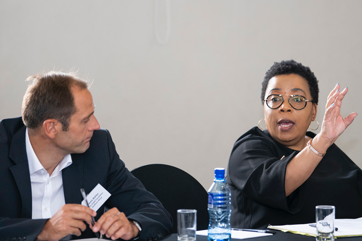 Hanns Bühler from the HSF South Africa and Dr Masuku, Deputy CEO of the Independent Electoral Commission of South Africa