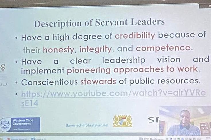 Slide: Discussing servant public leadership