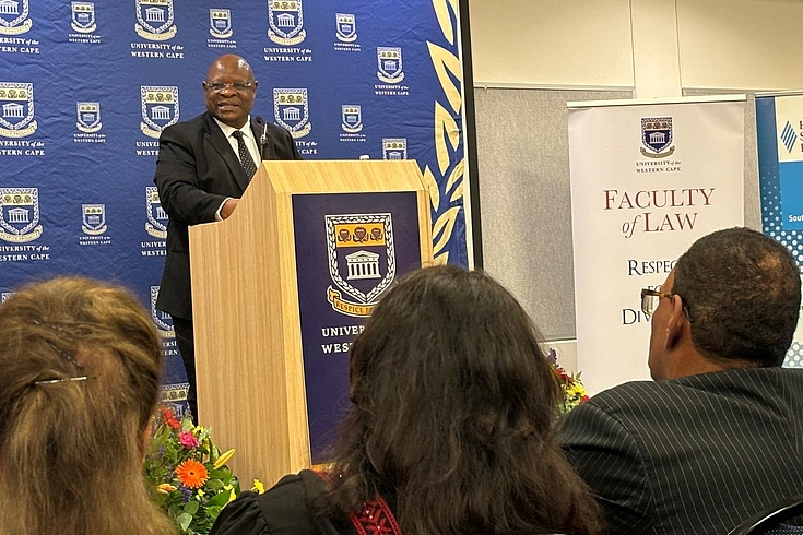 Man speaking: Chief Justice Raymond Zondo during the lecture