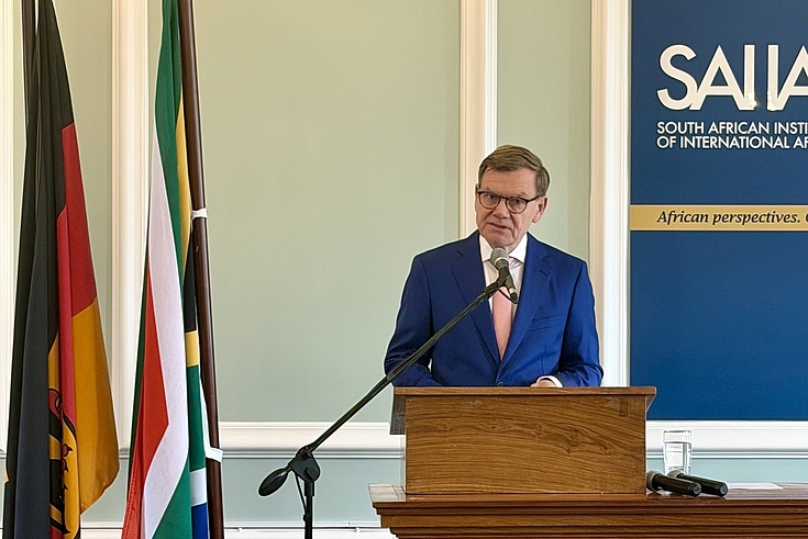 Speaker: German Federal Foreign Minister Dr Johann Wadephul giving a keynote address at the South African Institute of International Affairs (SAIIA) at the University of the Witwatersrand in Johannesburg