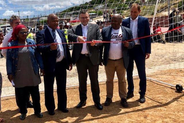 Opening the new soccer pitch in Khayelitsha 